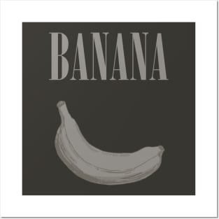 Banana band t-shirt grey Posters and Art